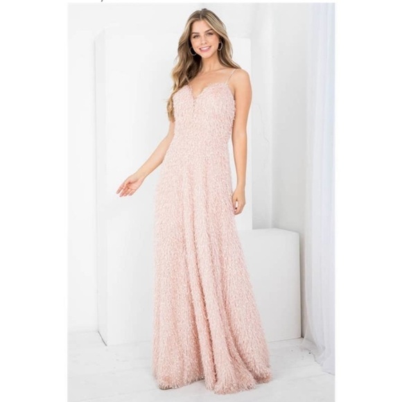 MANIJU l Paste Softgirl Pink Long Formal Dress NEW Size 10 - Picture 16 of 16